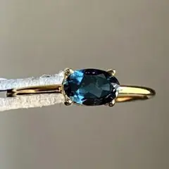 【もりさまご確認用】ロンドンブルートパーズのオーバルファセットリング0831