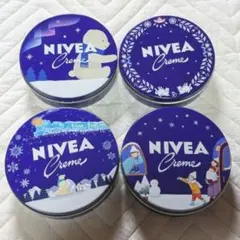 NIVEA 空き缶 4個 雪だるま くま ペンギン 猫 冬 アルミ缶