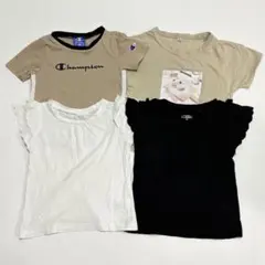 【まとめ売り】女の子 半袖 ベージュ 白 黒 Tシャツ 90〜95