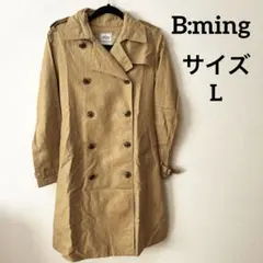 B:ming ビームス美品　トレンチロングコート　ロング　麻　ベージュ　サイズLのサムネイル