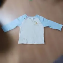 ミキハウス 長袖Tシャツ 水色 クリーム