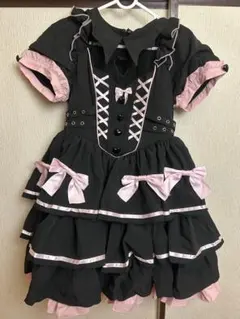 TRALALA ハート ノースリーブ ミニワンピース リボン ピンク 姫ギャル