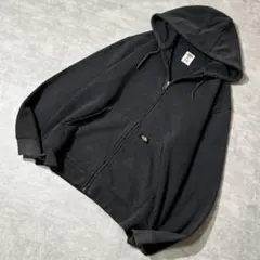 90s Dickies スウェット ジップ パーカー フェード ブラック