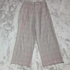 ロペピクニック グレンチェック柄 ワイドパンツ ベージュ40 L