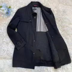 ポールスミス ステンカラー ジャケット ライナー ベルト付 コットン ブラック