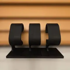 【黒】プラスチック製時計スタンド 3個
