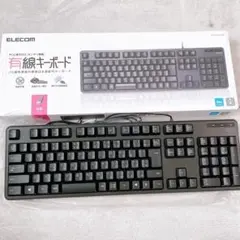 【J-32】エレコム有線キーボード TK‑FCM104BK ブラック