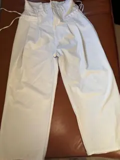 【FVLMEN】ホワイト ワークパンツ ウエストゴム