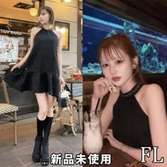 ダーリッチ darich チェーンツイードフレアミニワンピース BLK FL