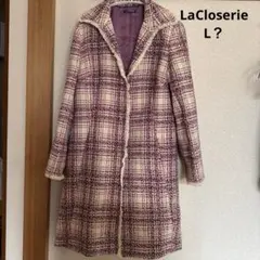 LaCloserie チェック柄ロングコート L？