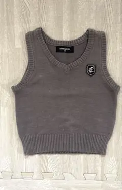 90 COMME CA ISM ベビーベスト グレー　綿　アクリル　発表会　男