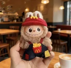 labubu洋服ラブブぬいぐるみ着 10cm着せ替え服 アニメ風 3点セット