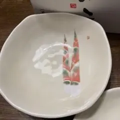 片岡鶴太郎オリジナル美濃焼皿2枚　たけのこ　日本製　未使用品