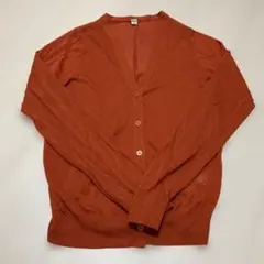 UNIQLO オレンジ ライトVネックカーディガン Mサイズ
