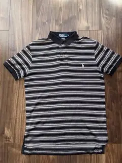 Polo by Ralph Lauren 黒白ストライプ ポロシャツ M