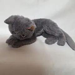 昭和レトロ DOUSIN 童心 ネコ ぬいぐるみ ロシアンブルー リアル 猫