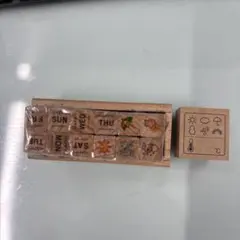 木製スタンプセット 曜日・天気