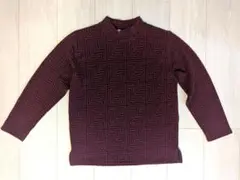 レディースボルドーリーフ柄カットソー