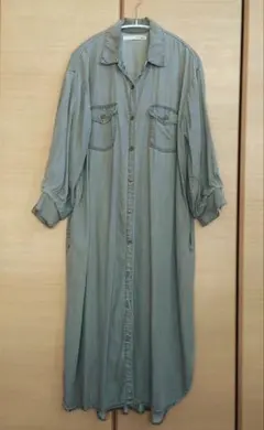 gram blue 　とろみデニム風ワンピース 　再生繊維(セルロース)