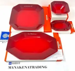 LECREUSET ル・クルーゼ オクタゴンプレート チェリーレッド 4種 新品のサムネイル