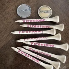 Firestone ゴルフマーカー2個、ゴルフティー 8個セット