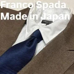 日本製Franco Spada ネイビー ソリッド　無地　シルクネクタイのサムネイル