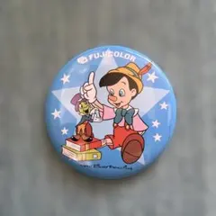 当時物　レア　ディズニー　缶バッジ　ピノキオ　フジカラー　缶バッヂ