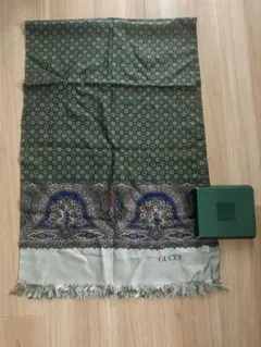 限定値下げ！GUCCI ストール ペイズリー柄 グリーン系