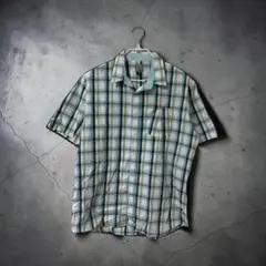 VOLCOM 半袖チェックシャツ L ライトブルー コットン ボルコムのサムネイル