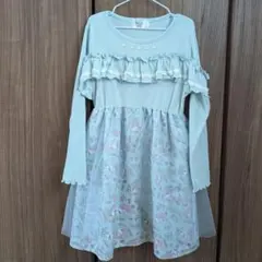 【Disney】 ミントグリーン ワンピース 130cm