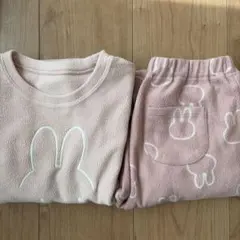 【UNIQLO】ミッフィーフリースパジャマ（長袖）120 ピンク