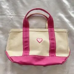 L.L.Beanエルエルビーントートバッグピンクナイロンハートワッペン