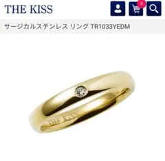 THE KISS 　サージカルステンレスリング　ダイヤモンド　ゴールドのサムネイル