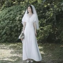 ウェディングドレス ロング　結婚式 フォトウェディング