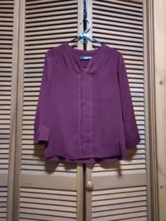 エニィスィス　長袖　ブラウス　ワインレッド