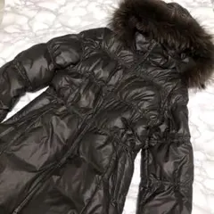 組曲 ダウンコート リアルファー ダウン80% ラクーンファー ダークブラウン