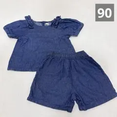 プティマイン　半袖セットアップ　デニム　サイズ90