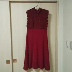 バーガンディ レーストップス Aラインドレス