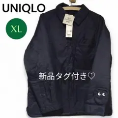 新品タグ付き♡レディースUNIQLO XL ネイビー パフテックシャツジャケット