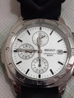 SEIKO クロノグラフ SOM ホワイトダイヤル