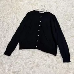アプワイザーリッシェ カーディガン M ブラック カシミヤ混 上品 きれいめ