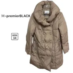最終価格【Ｍ-premierBLACK】ショールカラーダウンコート ダウン80%