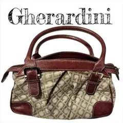 ゲラルディーニ　ミニ　ボストン　バッグ　レザー　異素材　ボルドー