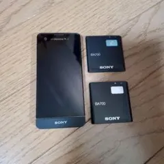 SONY Xperia SXブラック本体 ＋BA700予備バッテリー2個セット