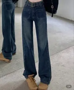 ハイウェストデニム