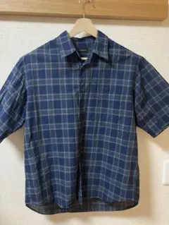 green label relaxing 半袖シャツ M ネイビー系チェック