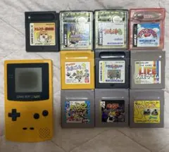 ゲームボーイカラー イエロー 本体とカートリッジ8本