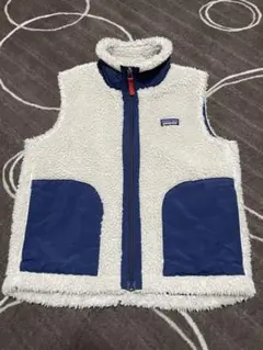 Patagonia フリース ベスト Sサイズ ホワイト/ネイビー