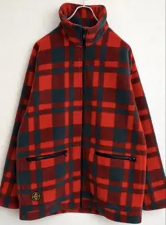 Columbia USA製 バッファローチェック フリース L相当 赤