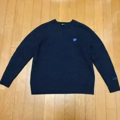 【セール】カウズウィンター　ラムクルーネックセーター　ネイビー